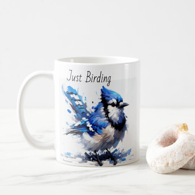 Mug Juste Birding Blue Jay (Avec donut)
