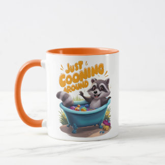 Mug Juste Cooning Mischievous Raccoons Bath Adventure
