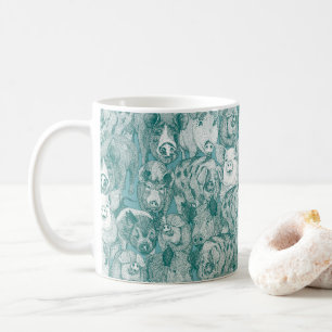 Mug juste des cochons turquoise viridian
