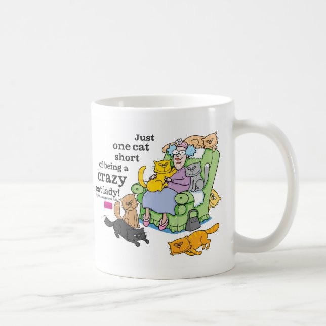 Mug Juste un chat court d'être Madame folle de chat (Droite)