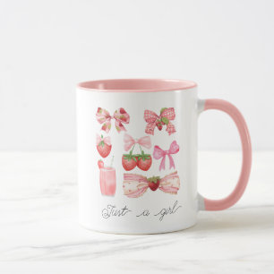 Mug Juste une fille Croquette fraise Bow esthétique