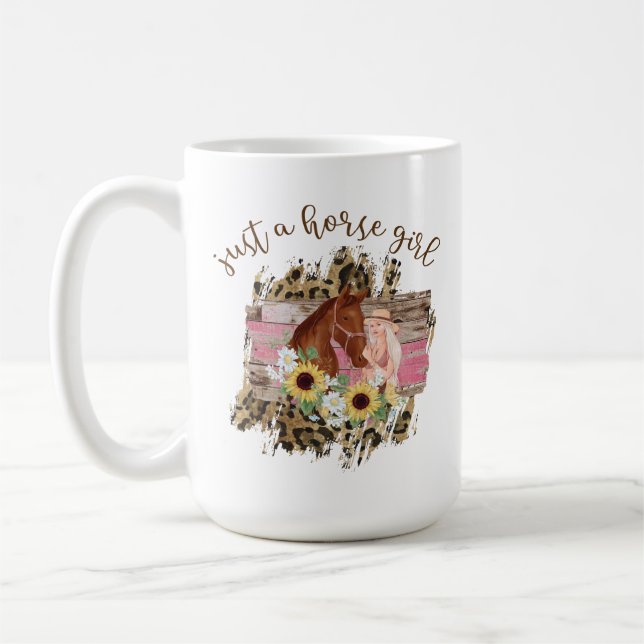 Mug Juste une fille de cheval belle conception florale (Gauche)