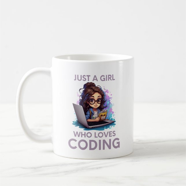 Mug Juste Une Fille Qui Aime Coder Geek Coding Femmes (Gauche)