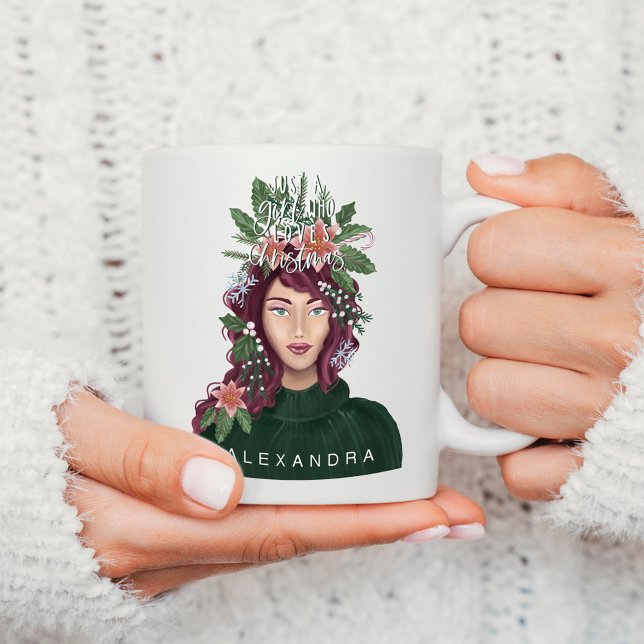 Mug Juste une fille qui aime la beauté de Noël (Créateur téléchargé)