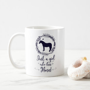 Mug Juste une fille qui aime la silhouette de chevaux