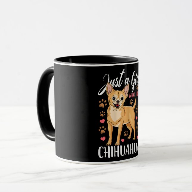 Mug Juste Une Fille Qui Aime Le Cadeau Chihuahuas (Devant gauche)