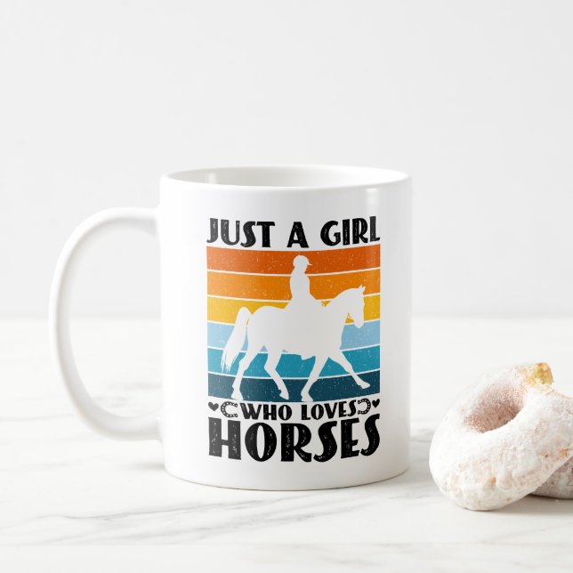 Mug Juste une fille qui aime les chevaux drôle proprié (Avec donut)