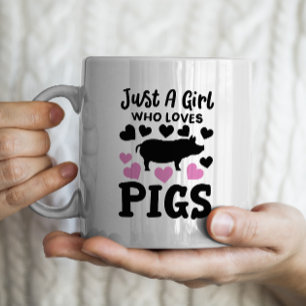 Mug "Juste une fille qui aime les cochons" drôle porc
