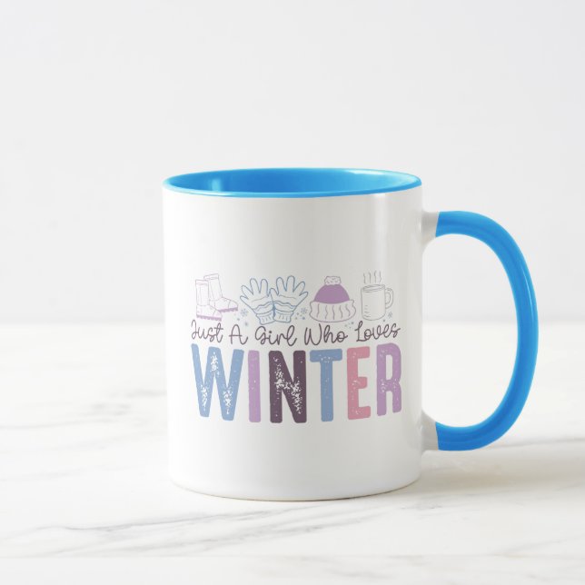 Mug Juste une fille qui aime l'hiver mignonne design s (Droite)