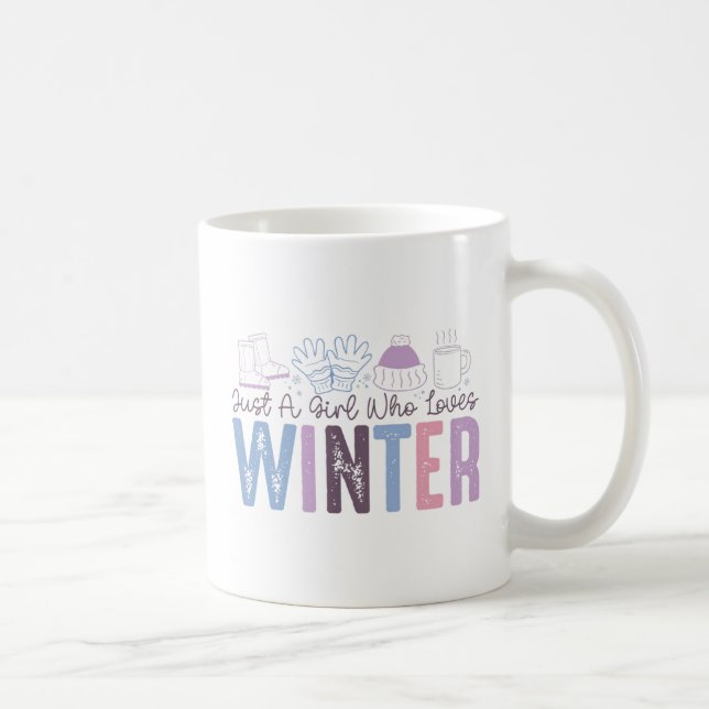 Mug Juste une fille qui aime l'hiver mignonne design s (Droite)