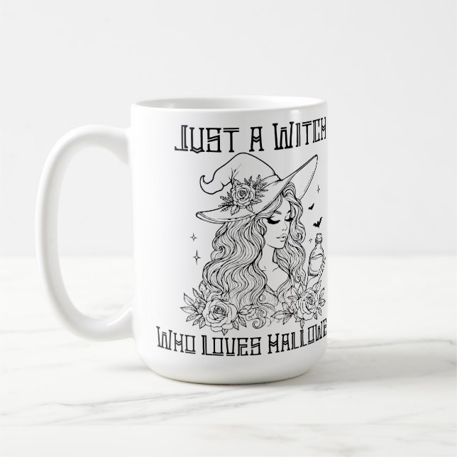 Mug Juste une sorcière qui aime Halloween (Gauche)
