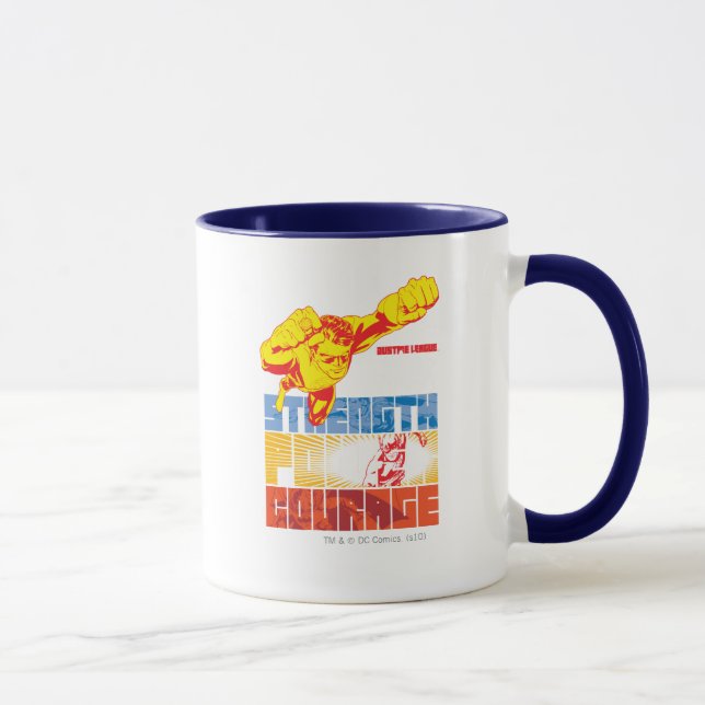 Mug Justice League Strength. Le pouvoir. Courage. Cara (Droite)