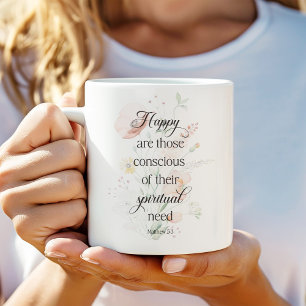 Mug JW 2026 Année Texte avec fleurs de printemps Matth
