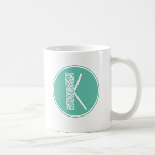 Mug K Monogramme floral initial