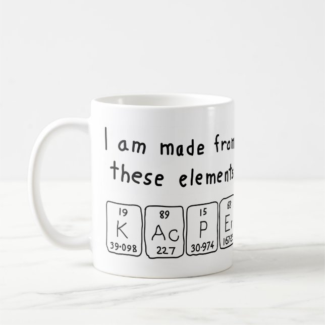 Mug Kacper (tasse de nom de table périodique) (Gauche)