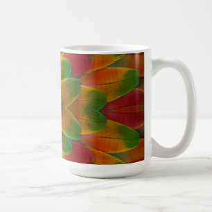 Mug kaléidoscope de plumes de perroquet ara