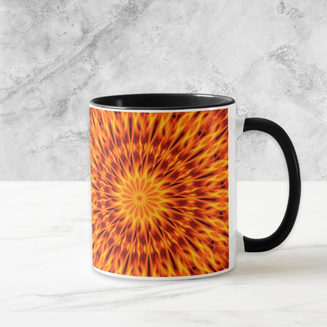 Mug Kaleidoscope Orange Flames (Créateur téléchargé)