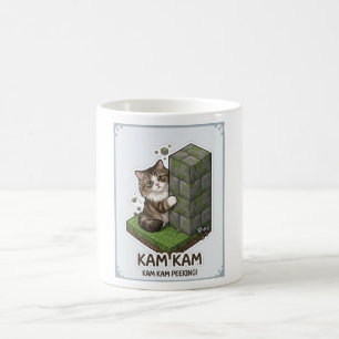 Mug KAM KAM qui espionne ! Chat du monde des voxels mi