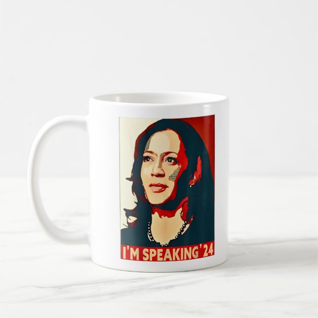 Mug Kamala Harris 2024 Drôle Je parle24 (Gauche)