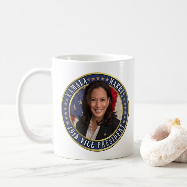 Mug Kamala Harris 49e vice-présidente commémorative (Avec donut)