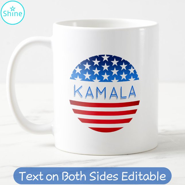 Mug Kamala Harris Election USA Drapeau moderne Texte p (Créateur téléchargé)