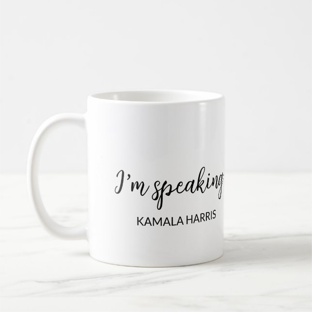 Mug Kamala Harris Je parle 2024 Madame la Présidente (Gauche)