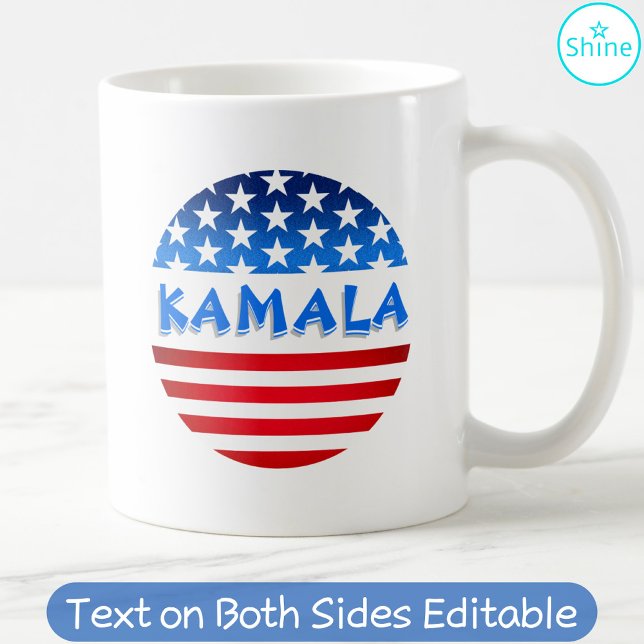 Mug Kamala Harris pour le président USA Drapeau texte  (Créateur téléchargé)