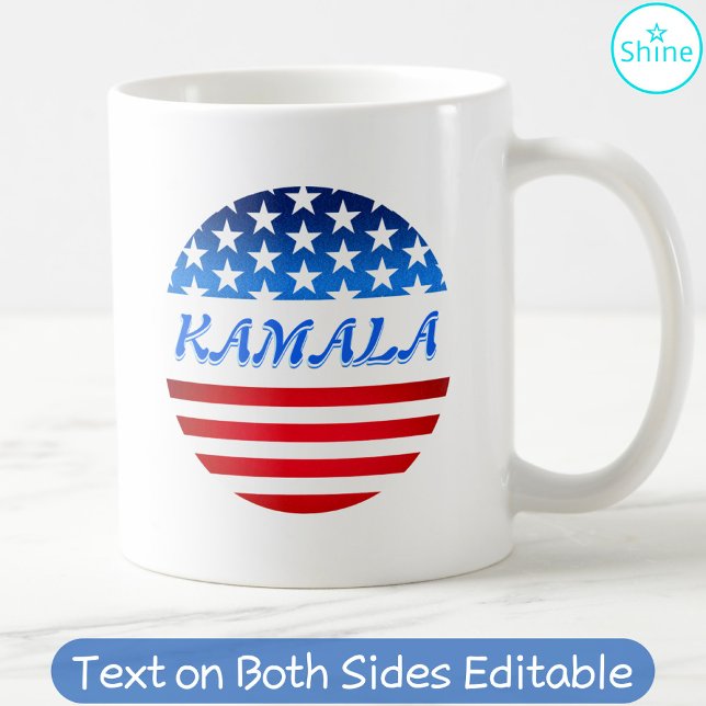 Mug Kamala Harris USA Drapeau Personnalisé Texte Élect (Créateur téléchargé)