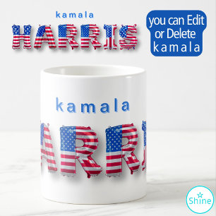 Mug Kamala Harris USA Pavillon Ballons Alphabets Élect
