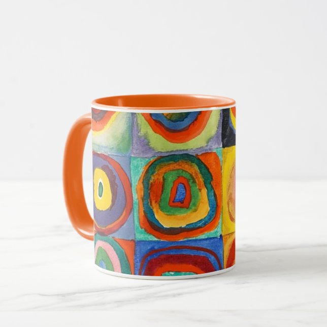 Mug Kandinsky - Carrés aux cercles concentrés (Devant gauche)