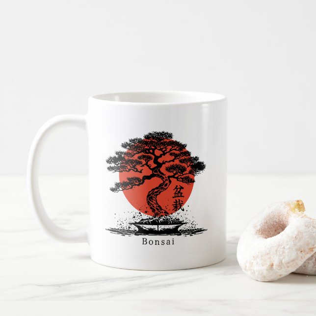 Mug Kanji japonais Bonsai Personnalisé (Avec donut)