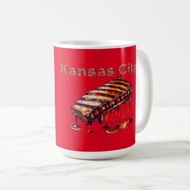 Mug Kansas City - BBQ Ribs and Indian Chief (Devant droit)