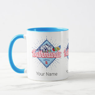 Mug Kathmandu Mountains Népal Retro Flags Souvenir
