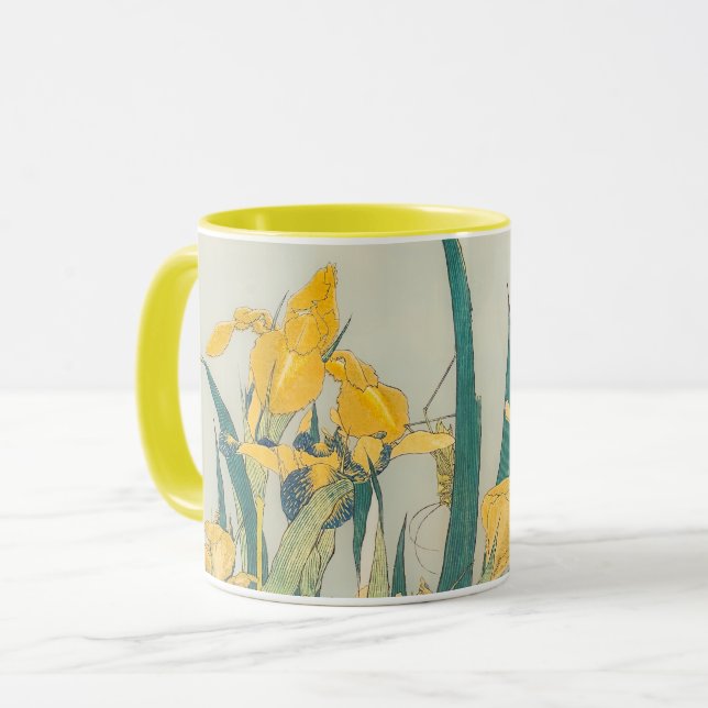 Mug Katsushika Hokusai - Grasshopper et Iris (Devant gauche)