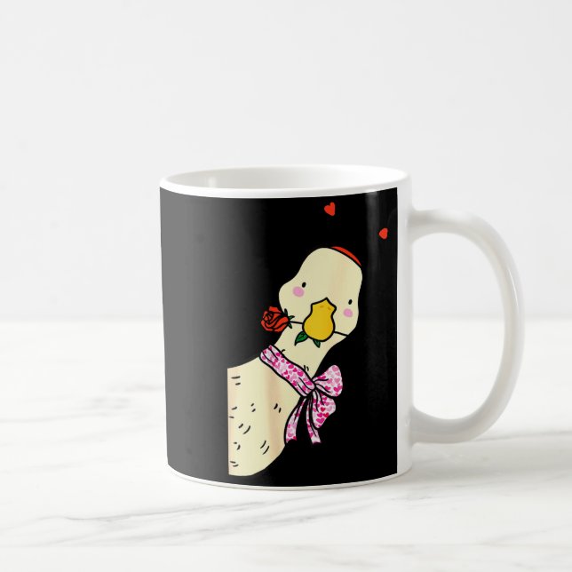 Mug Kawaii Duck Rose Heart Bow Valentine Day Cute Anim (Droite)