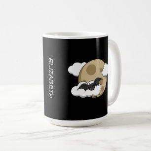 Mug Kawaii Happy Bat Voler sur la Pleine lune   Ajoute