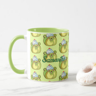Mug Kawaii Matcha Swiss Roll Bear Cake