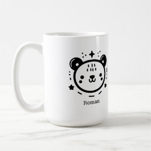 Mug Kawaii mignon visage ours - Kawaii minimaliste lig