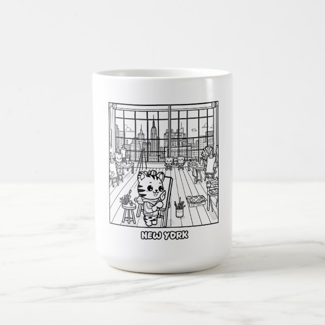 Mug Kawaii Tigers dans un atelier d'art à New York (Centre)