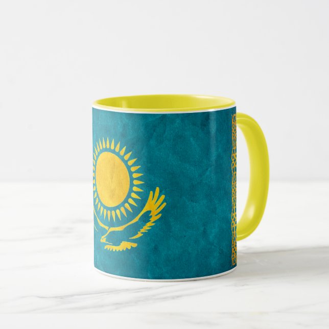 Mug " Kazakhstan : 1992/aujourd'hui - Flaggen Design (Devant droit)