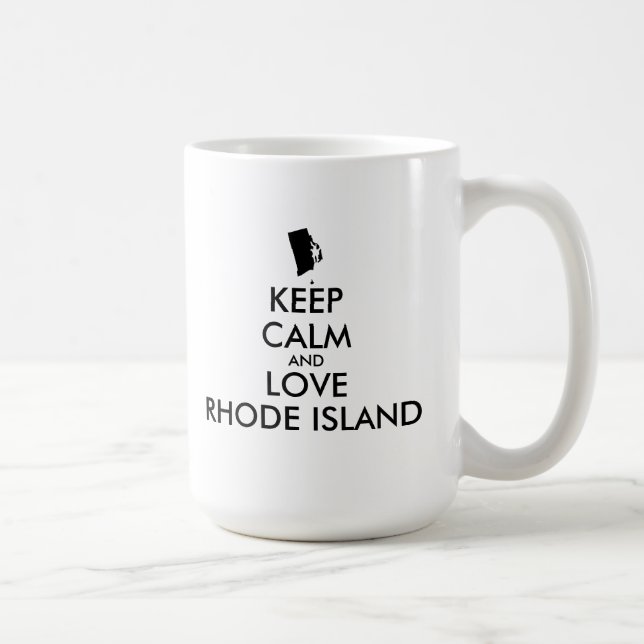 Mug KEEP CALM et LOVE RHODE ISLAND personnalisables (Droite)