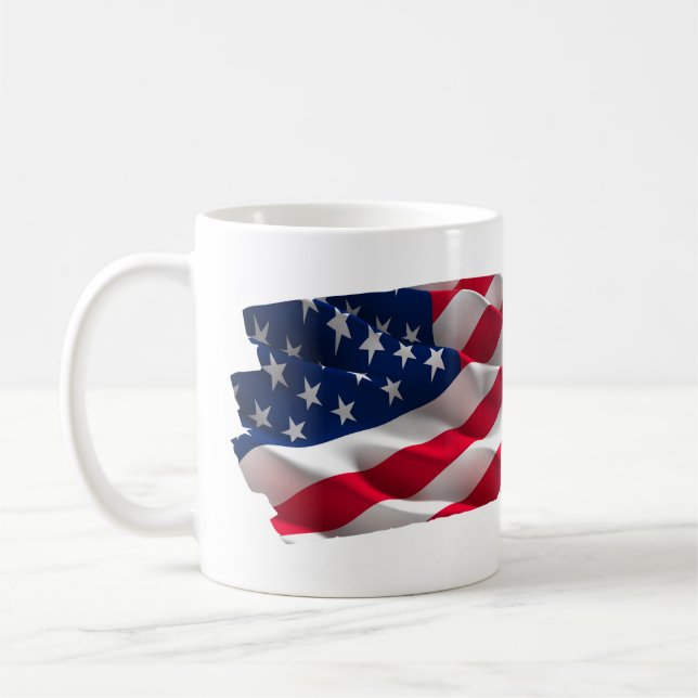 Mug keep calm quote and vibrant american flag (Gauche)