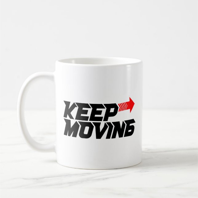 Mug Keep Moving – Powerful Red Motivation Quote Design (Gauche)