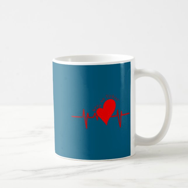 Mug Keep On Tickin! Ekg Heartbeat Cow Valve Heart Pati (Droite)