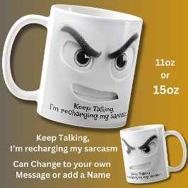 Mug Keep Talking, Add Name Message Expressive Face 