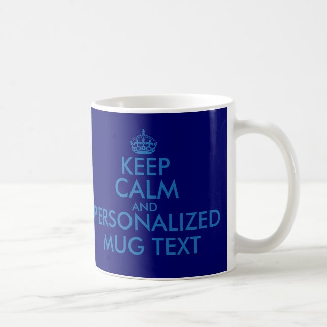 Mug KeepCalm bleu-foncé attaque le modèle de | (Droite)