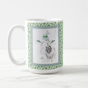 Mug Keeshond Noël Snowman Peinture Chien Art