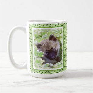 Mug Keeshond Puppy in the Garden Peinture Art original