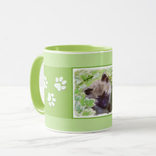 Mug Keeshond Puppy in the Garden Peinture Art original