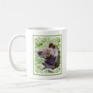 Mug Keeshond Puppy in the Garden Peinture Art original